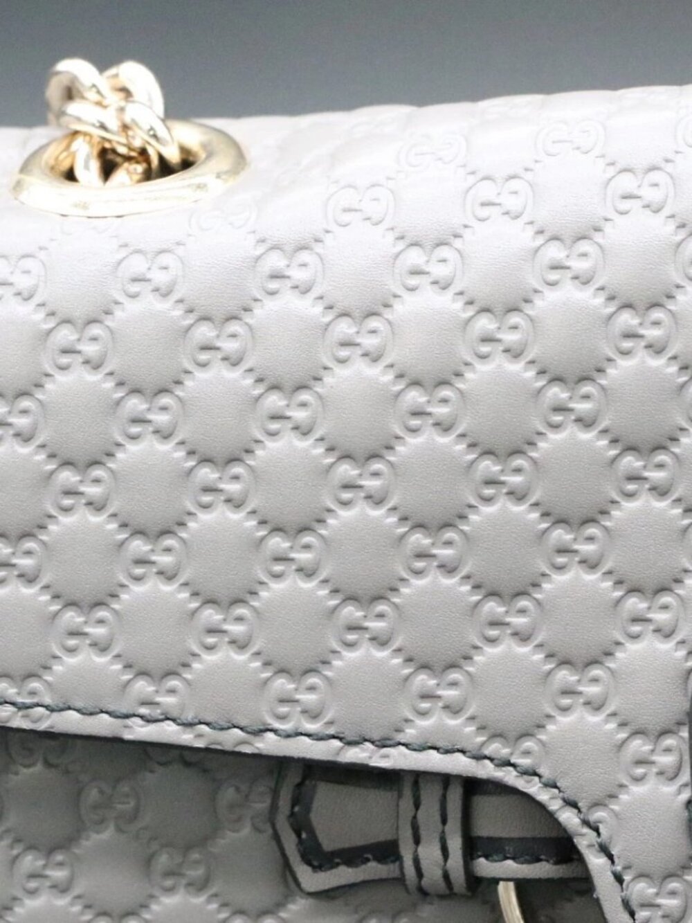 Gucci Emily Micro Guccisima Horsebit Medium Chain Bag - Gray - Picture 4 of 15